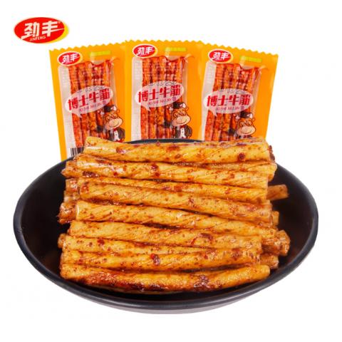 劲丰博士牛筋辣条盒装儿时怀旧小零食素牛筋小吃90回忆辣味食品