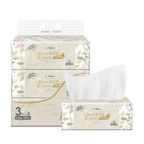 清风纸巾超质感抽纸整箱家用实惠装纸抽餐巾纸卫生纸面巾纸